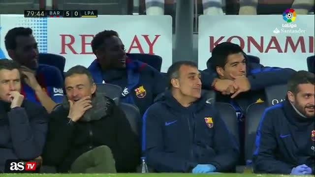 Vdeo Cmo reaccion el banquillo del Bara al gol de Aleix Vidal - AScom