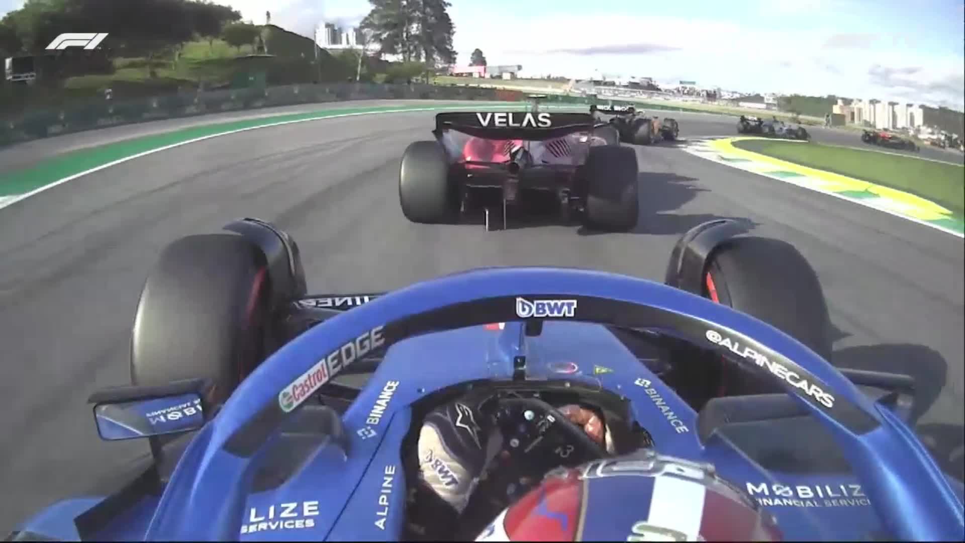 Ocon's first lap onboard
