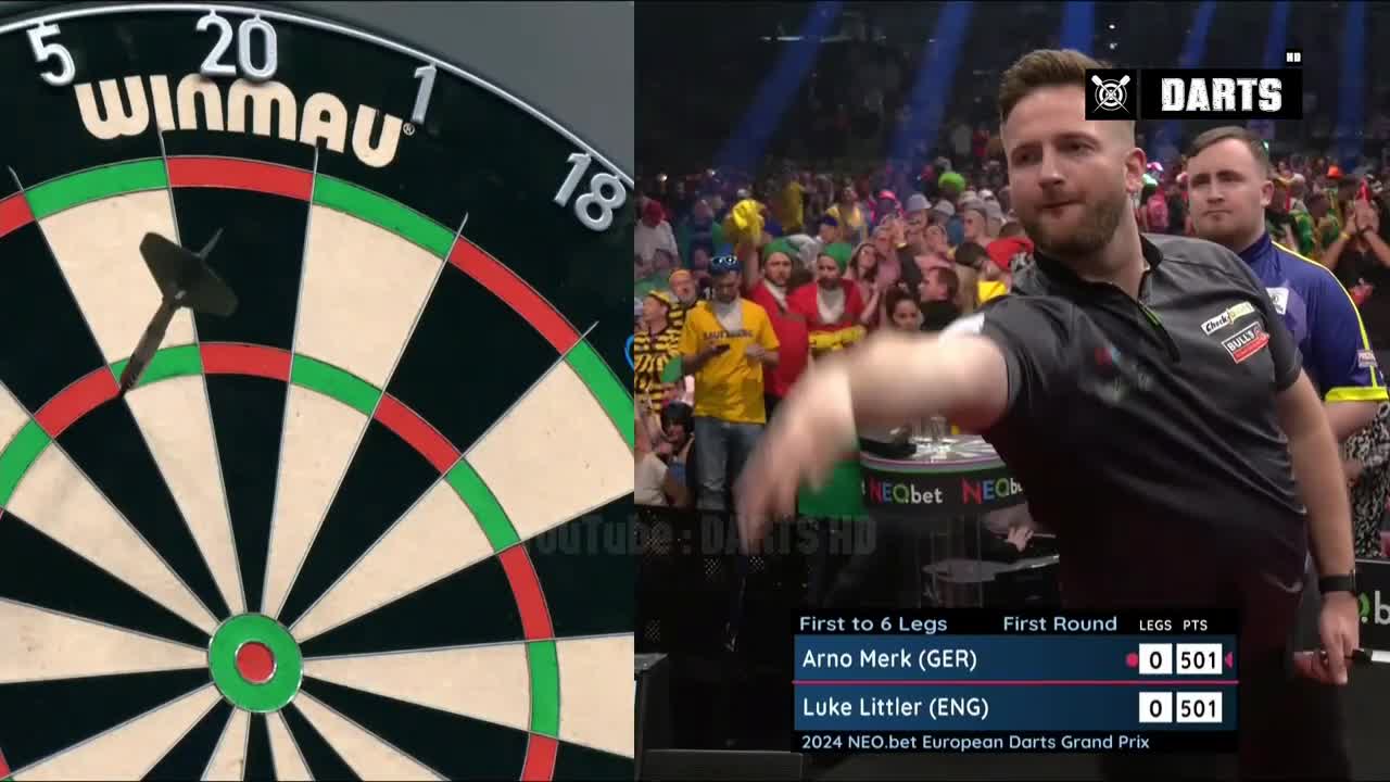 Watch Luke Littler vs Arno Merk European Darts Grand Prix Full Game