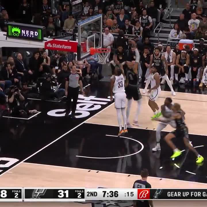 Watch NBA - Wemby gets shifty and finishes with an insane reverse layup ...