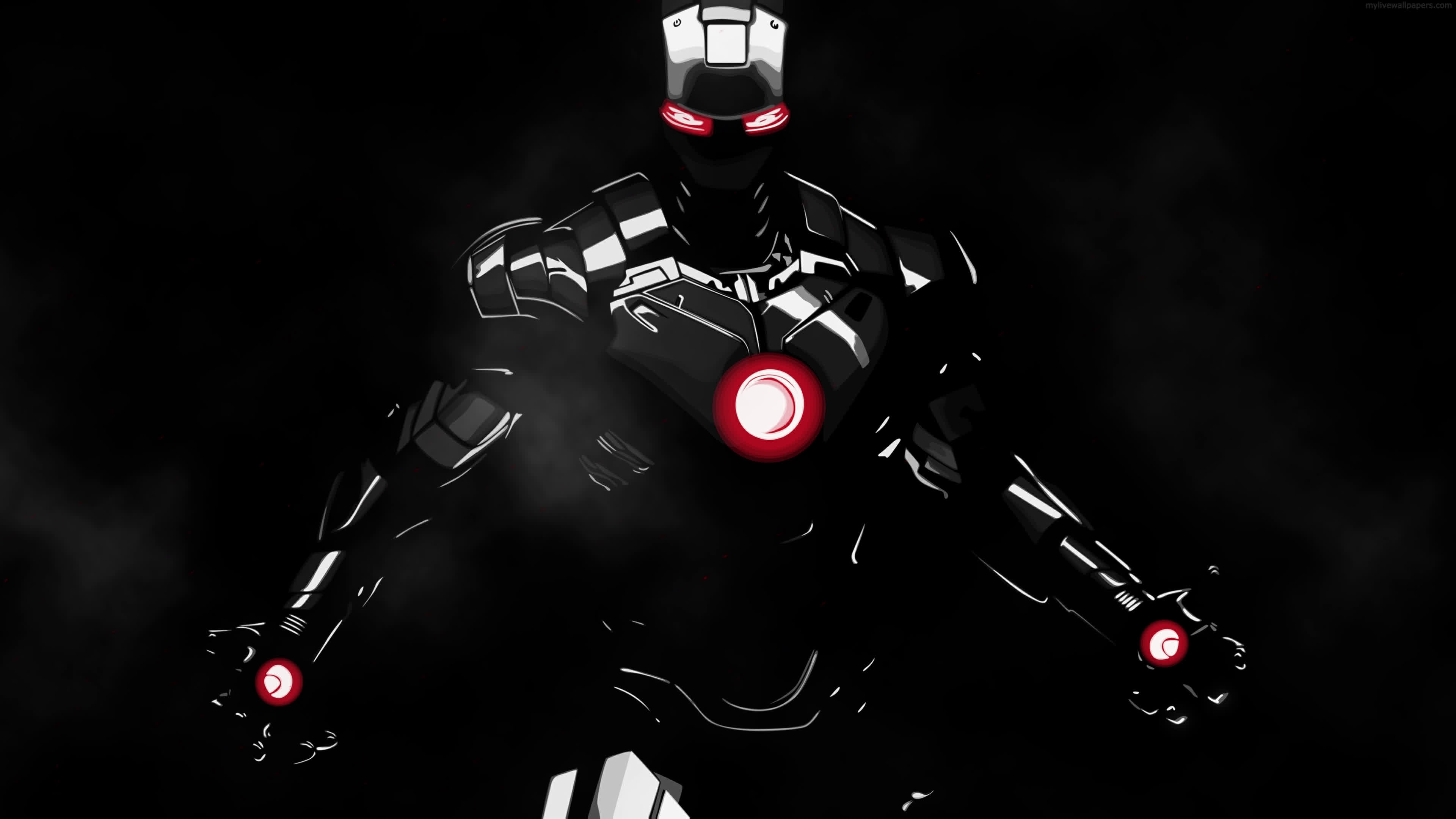 4k Animated Wallpaper Marvel Iron Man Black Suit Desktophut