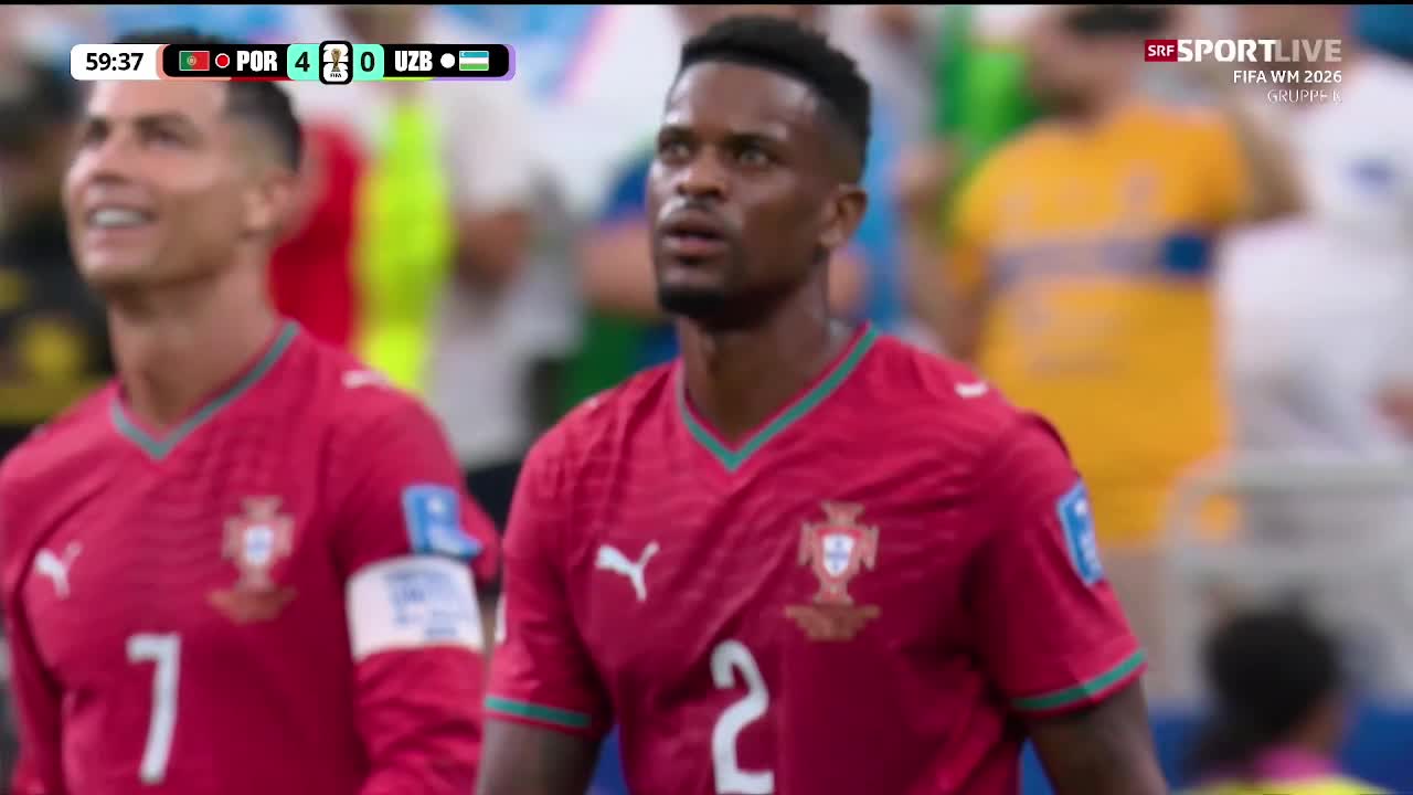 Portugal 4 - 0 Uzbekistan - Abduvohid Nematov (own goal) 60'