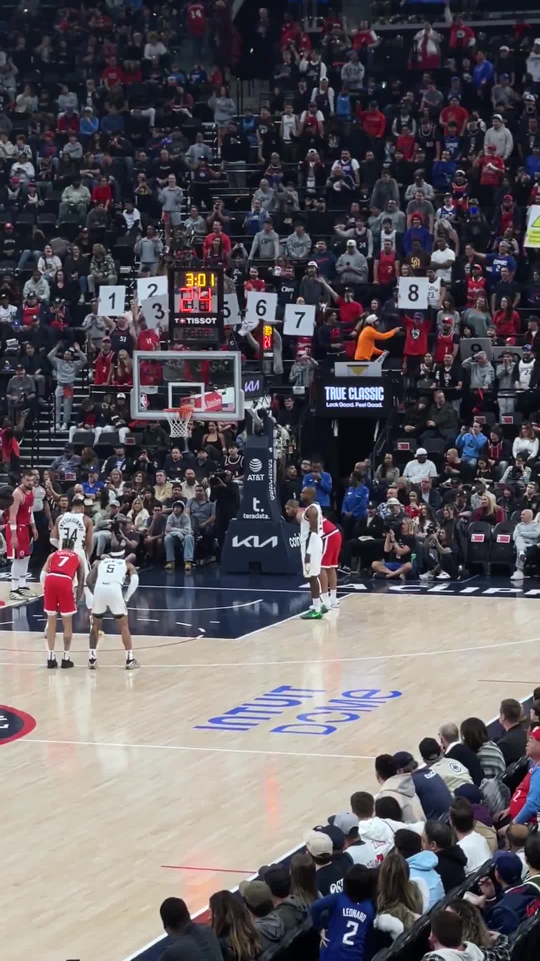 Watch Tomer Azarly - Clippers fans at The Wall are literally putting up a sign for every second that Giannis Antetokounmpo takes to shoot free throws | Streamable