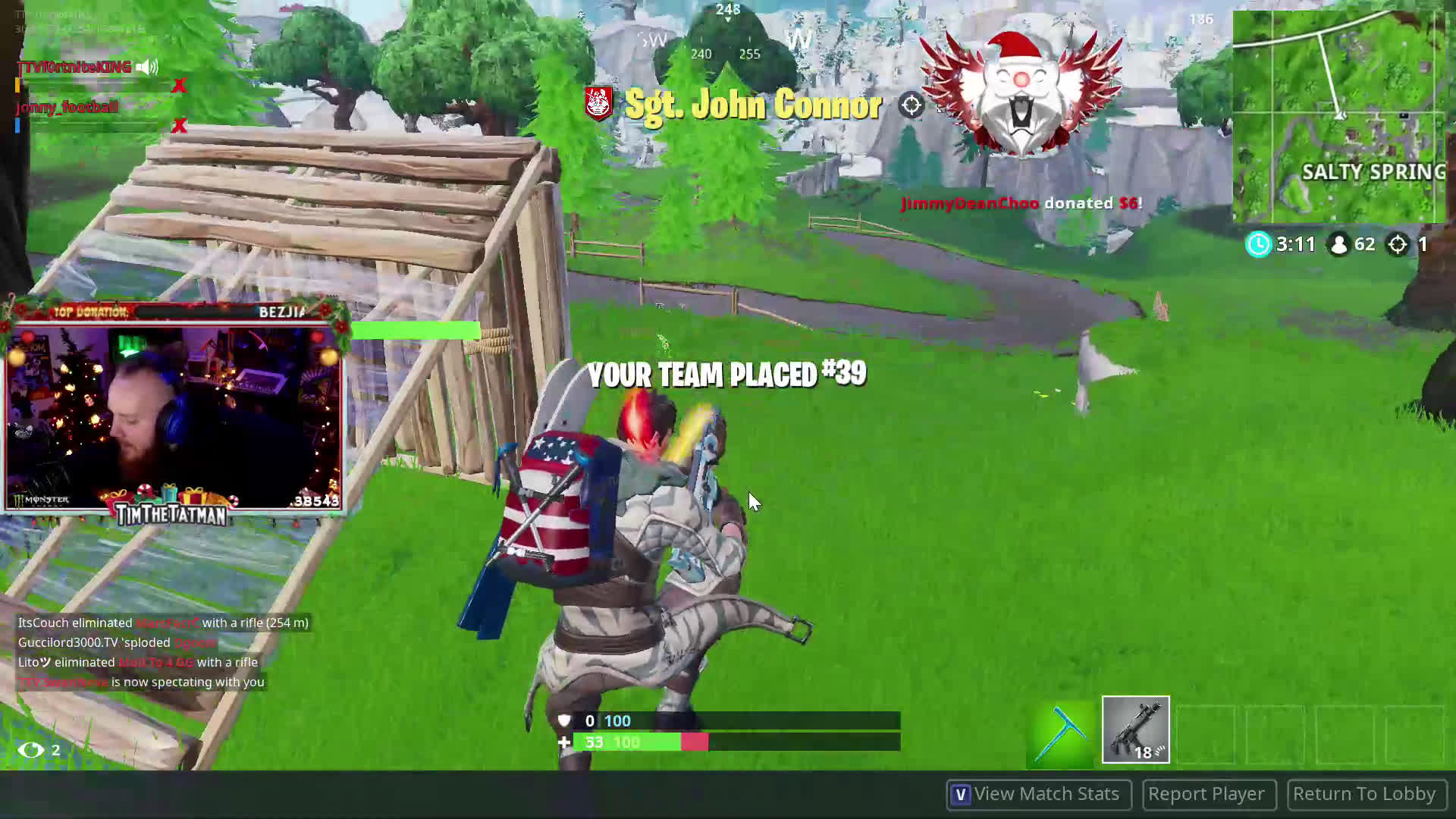 Player finds out he is playing with TimTheTatMan