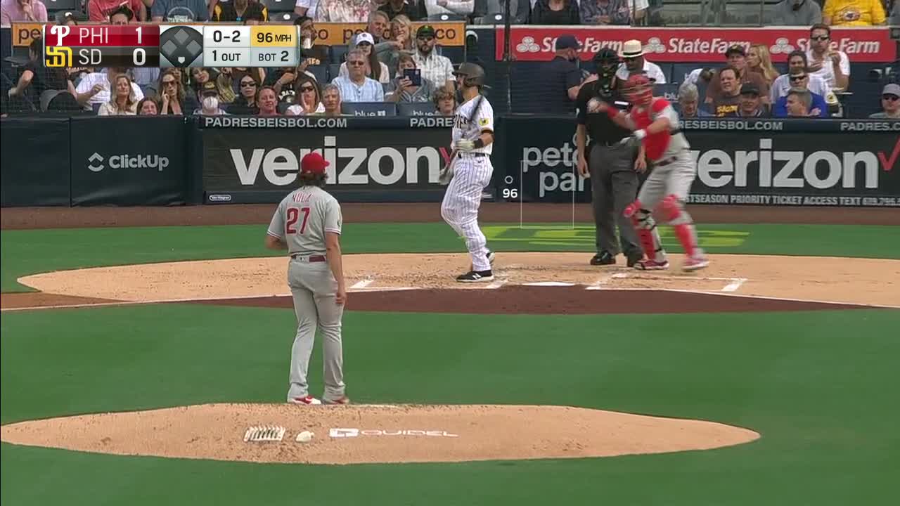 Aaron Nola used his fastest pitch of the year (96.2 mph) to strike