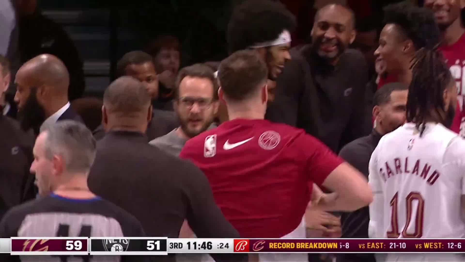 Watch Jarrett Allen and Ben Simmons get into a scuffle after Simmons