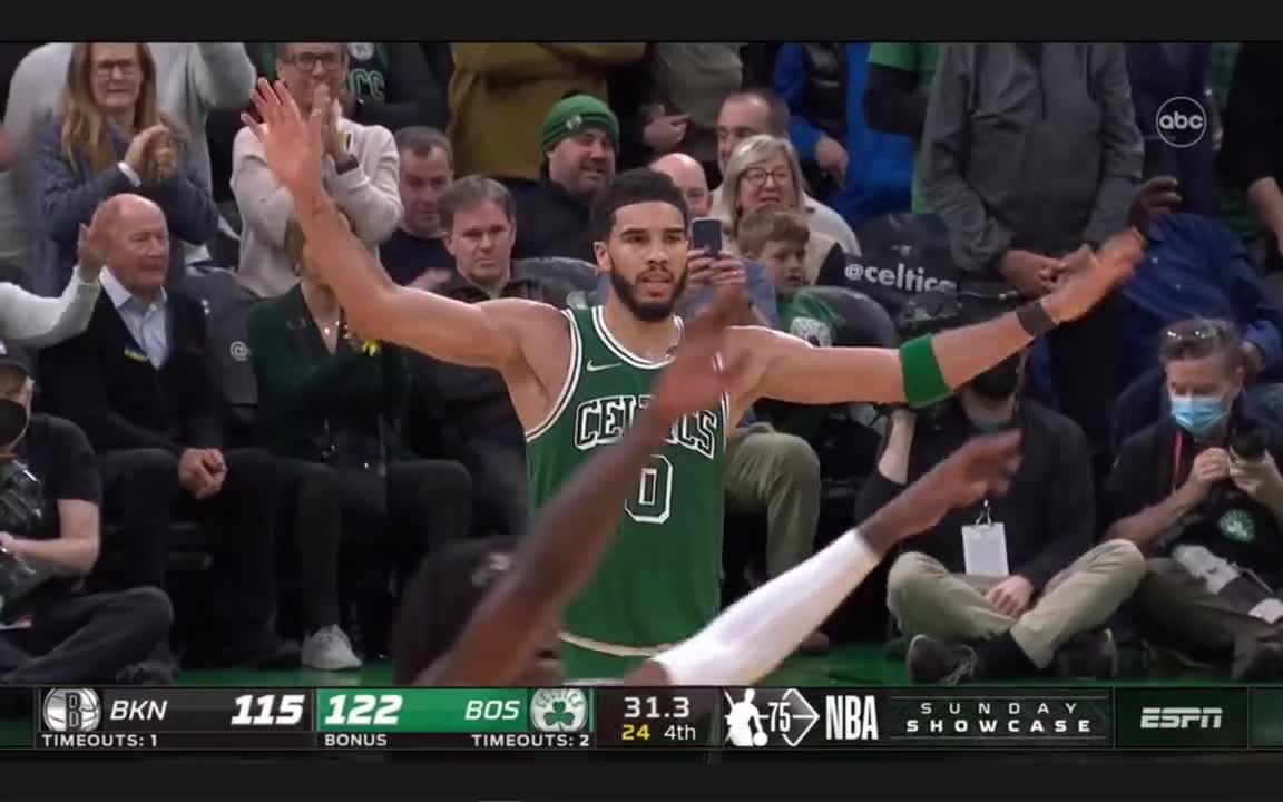 Celtics fans chant, Kyrie sucks as she plays Nets Jason Tatum tells them about Fadeaway World Video Celtics Fans Chant Kyrie Sucks During Nets Celtics Game Jayson Tatum Signals Them To Settle Down Fadeaway World