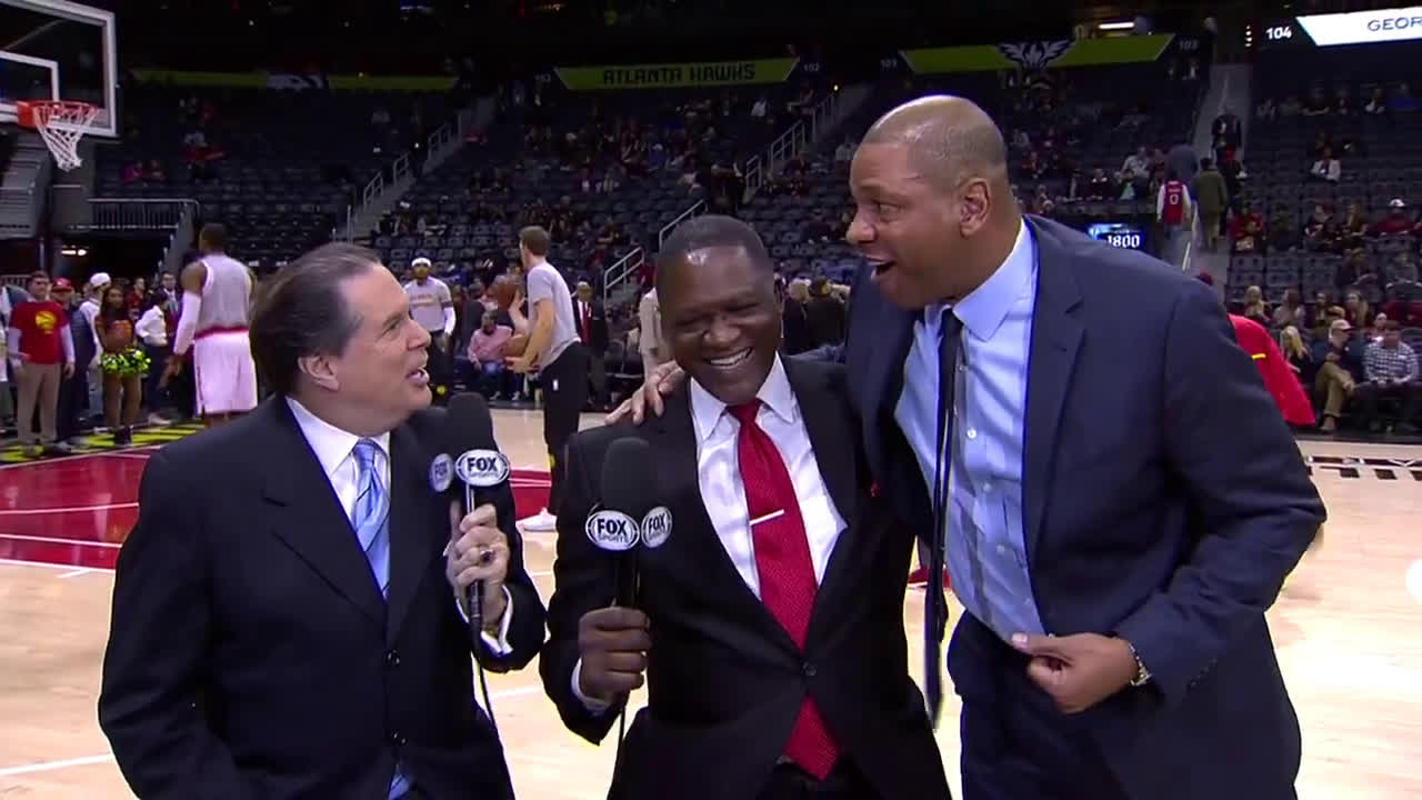 Doc Rivers crashes the Atlanta Hawks pregame show to say hi to his ...