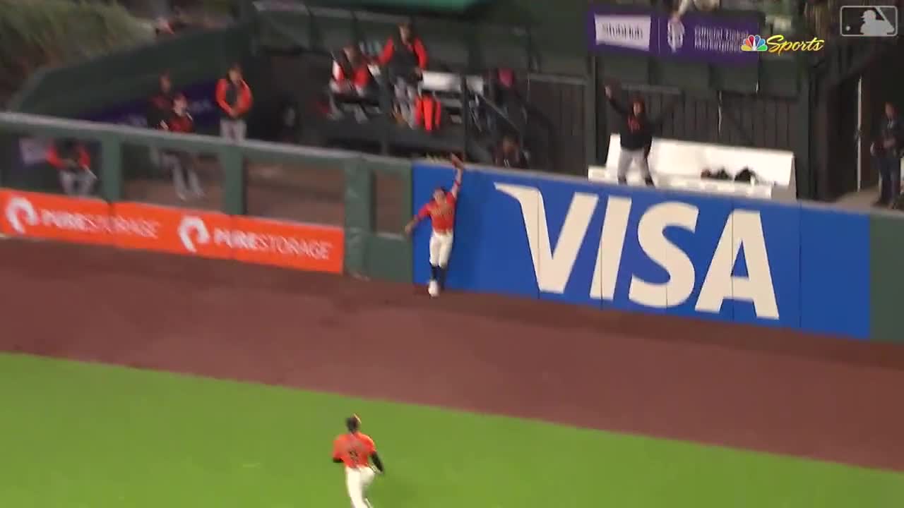 Trea Turner does signature slide on a catch