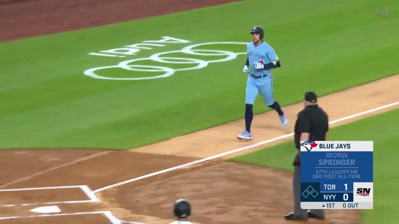 WATCH: George Springer hits first two home runs since signing with Blue Jays  