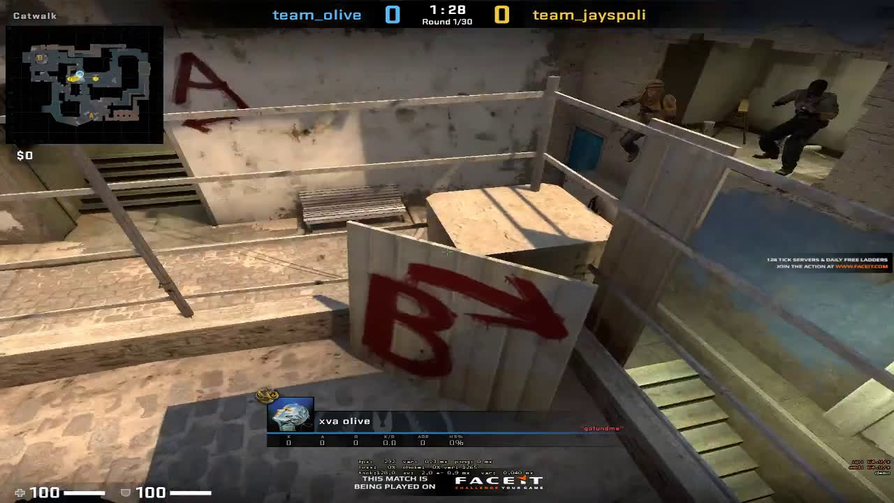1v4 faceit knife round lol