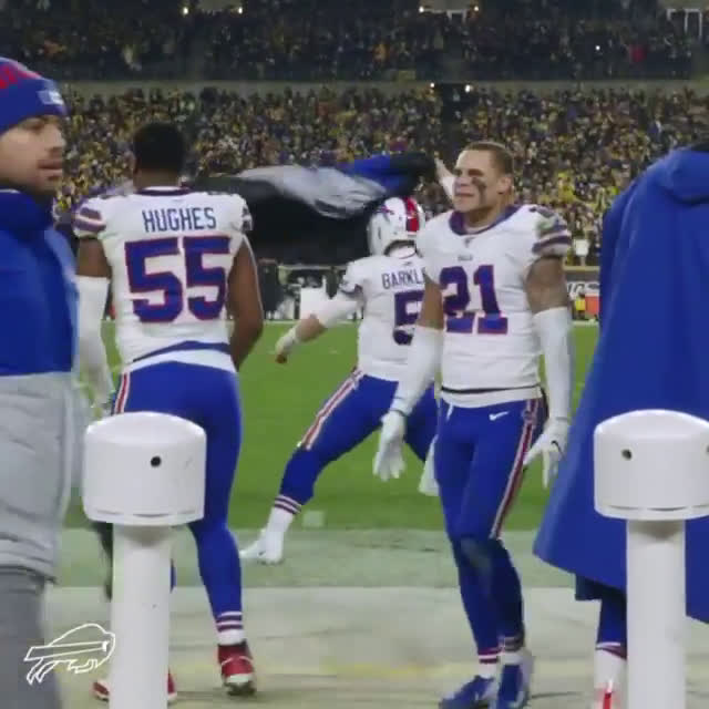 Barkley and the boys rocking out to Renegade on the sideline last