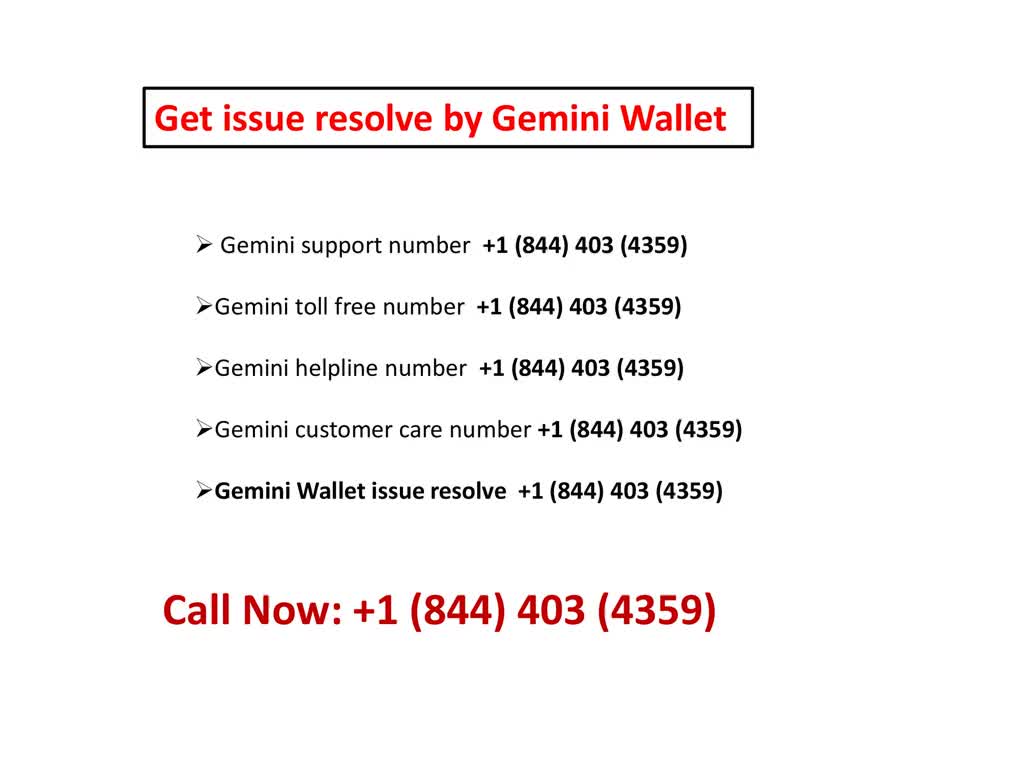 Watch Gemini (+1-844* 403*4359) Toll Free Support Number | Streamable