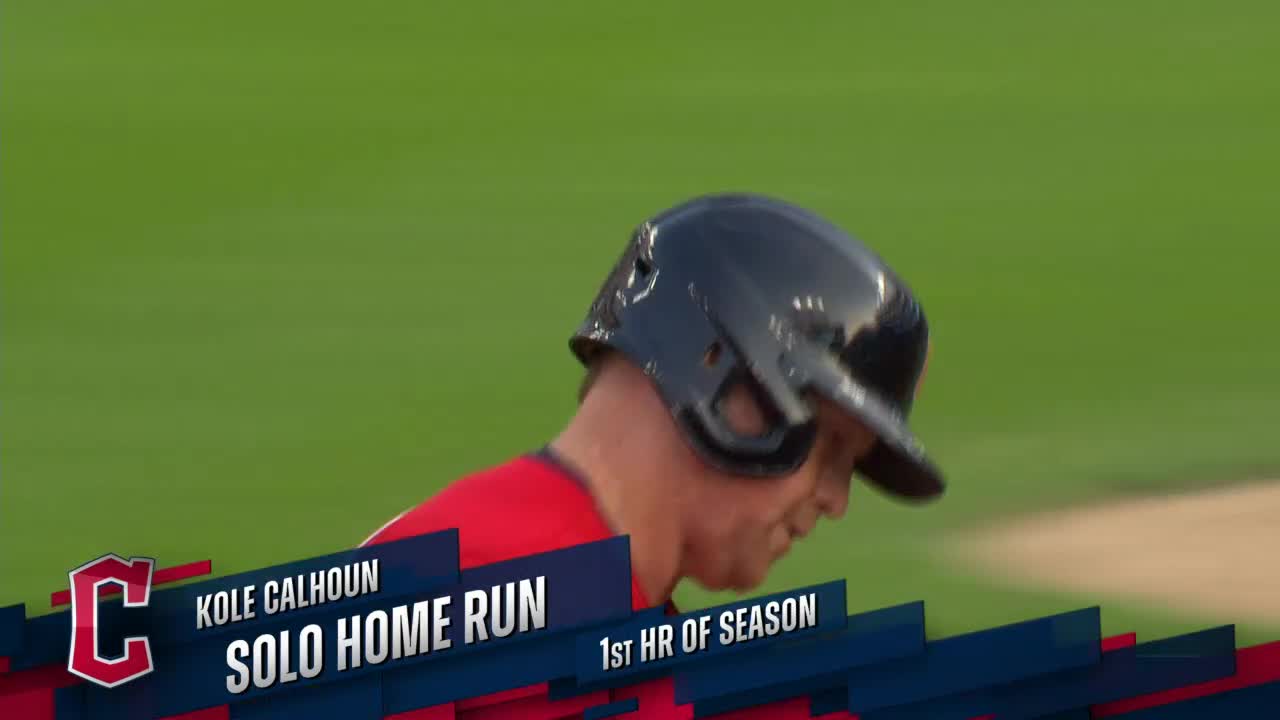 Highlight] Guardians youngster Kole Calhoun hits his first homer of the  year and raises his batting average to .333 : r/baseball
