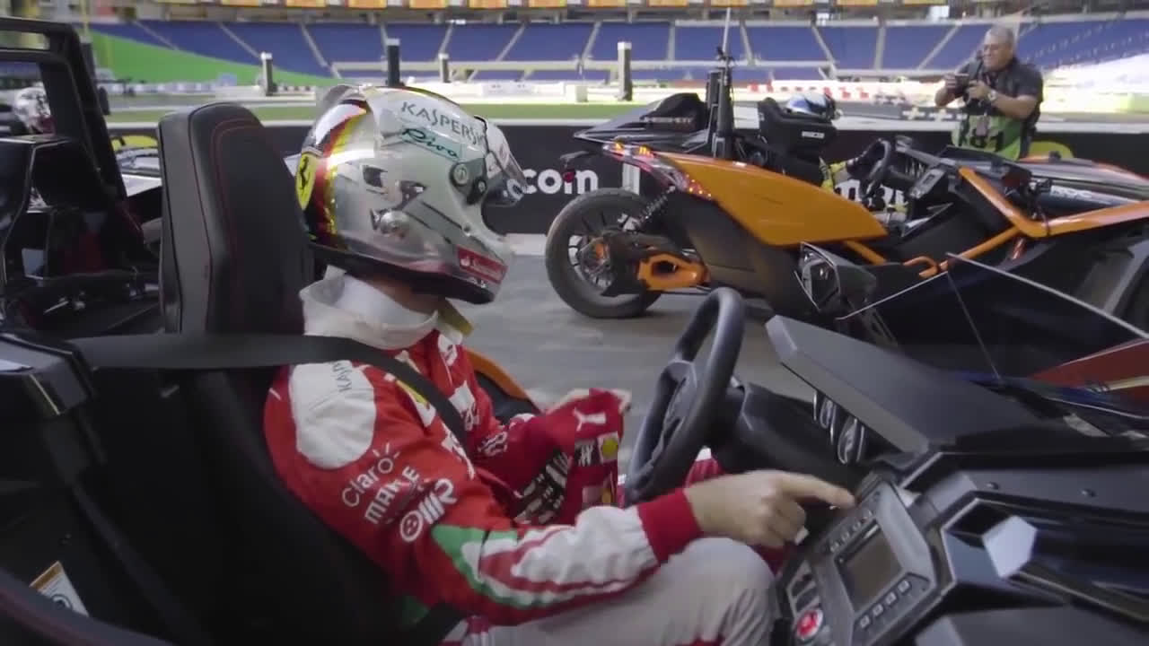 2017 ROC Miami - Sebastian Vettel turns up the music, during Friday ...