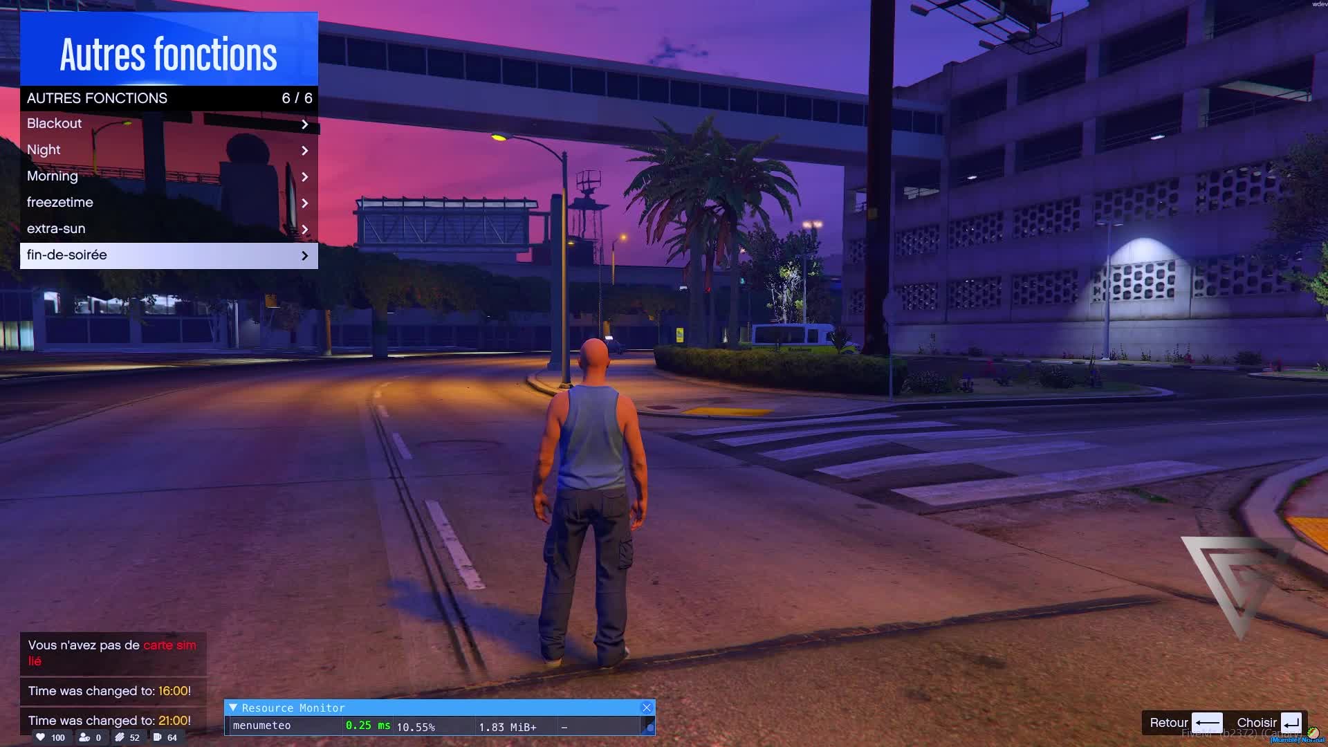 menu météo