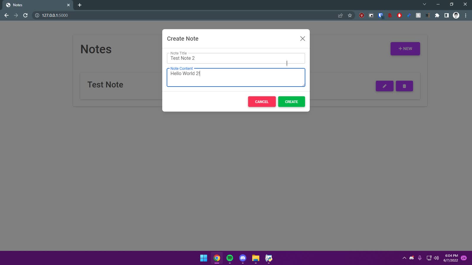 Notes App Demo