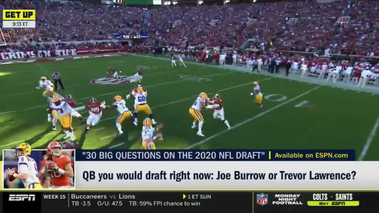 Watch Mel Kiper Jr Would Pick Draft Joe Burrow Over Trevor Lawrence Tigernet