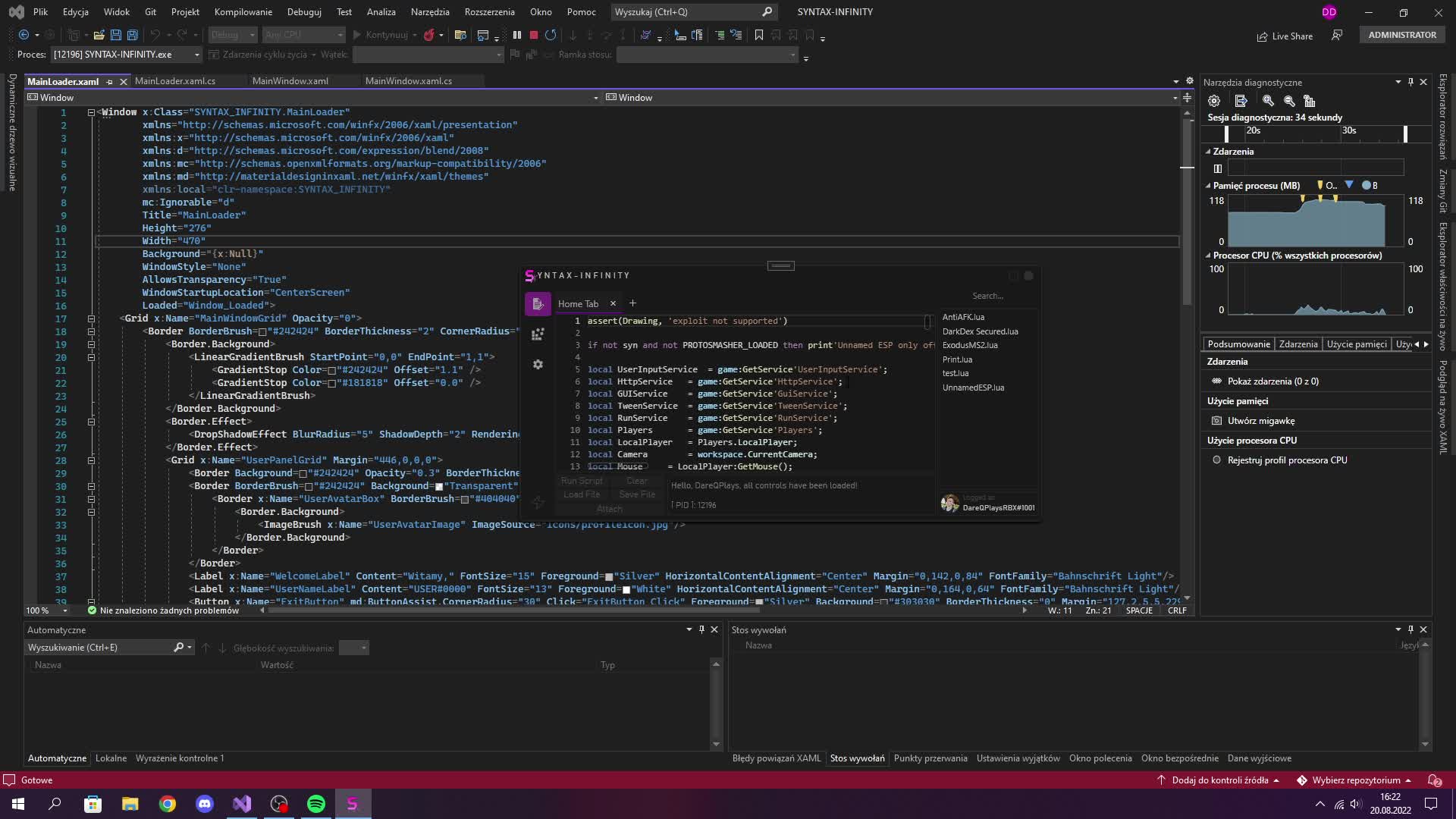 SYNTAX-INFINITY 3.1: Interface Showcase
