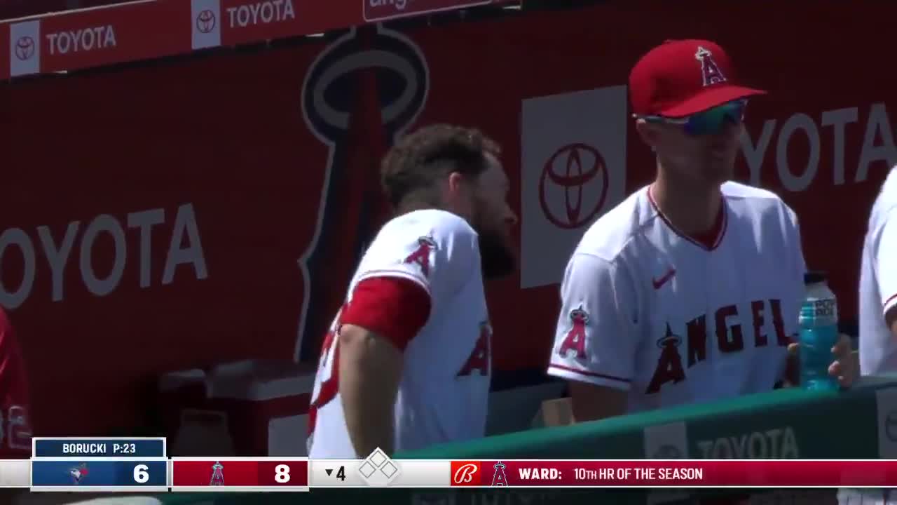 Taylor Ward mashes a go-ahead, 2-run home run in his first game in the  outfield since his injury : r/baseball