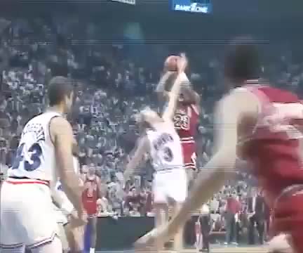 Michael Jordan hit The Shot over Craig Ehlo to beat the Cleveland