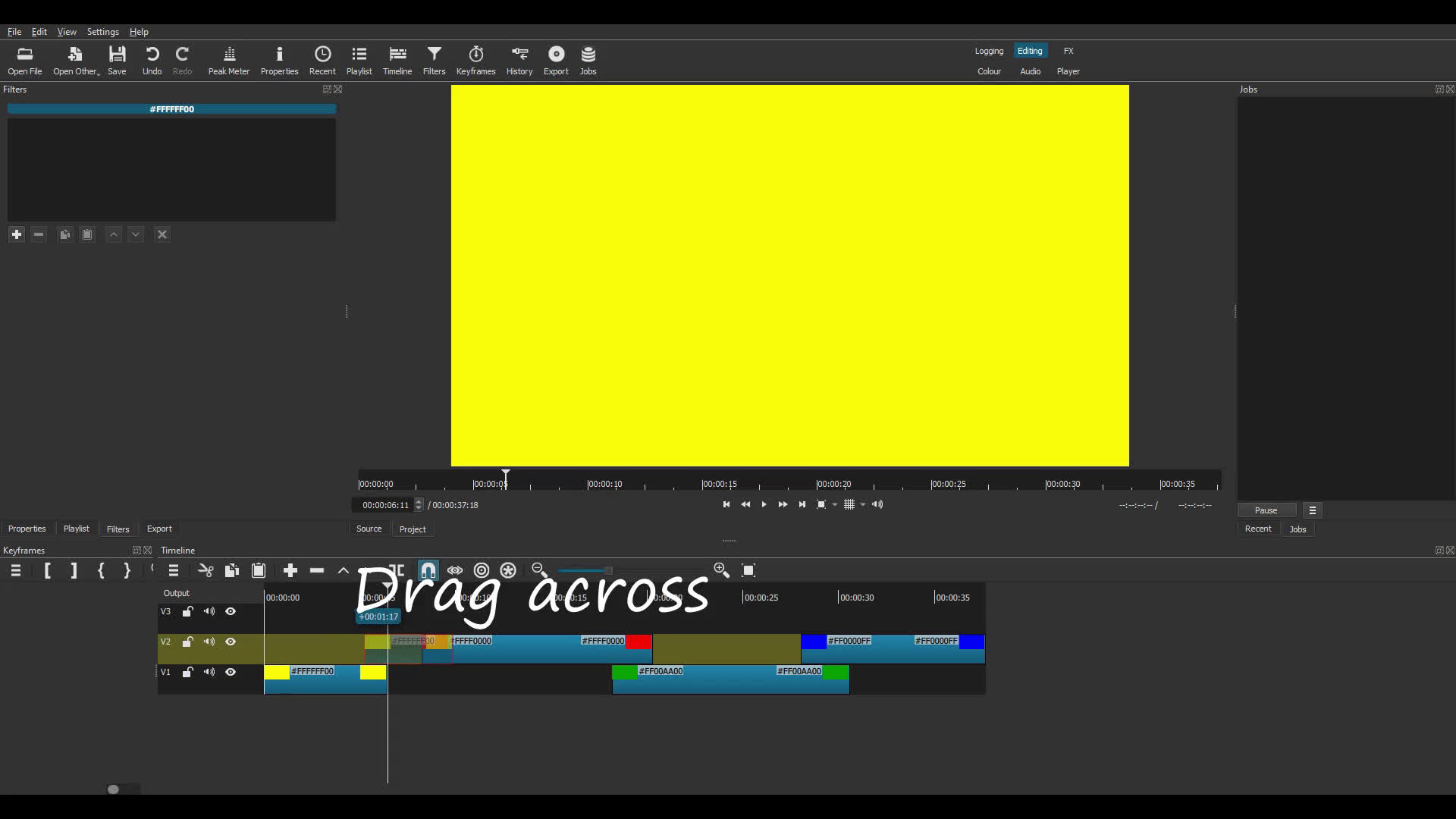 Trim clips and add transitions in Shotcut DEMO