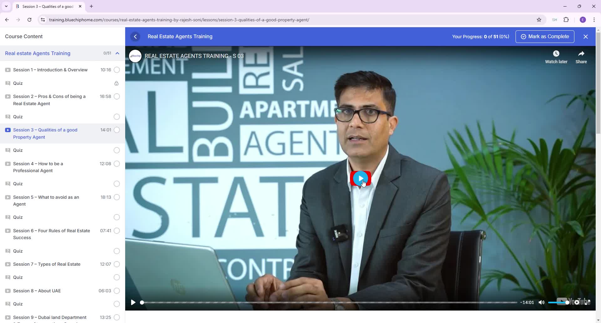 Watch Courses – Real Estate Agent Training - Google Chrome 2024-11-07 ...