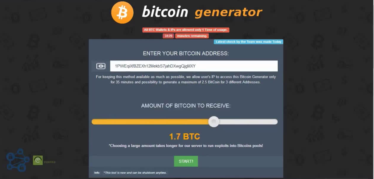 generatore bitcoin 2021