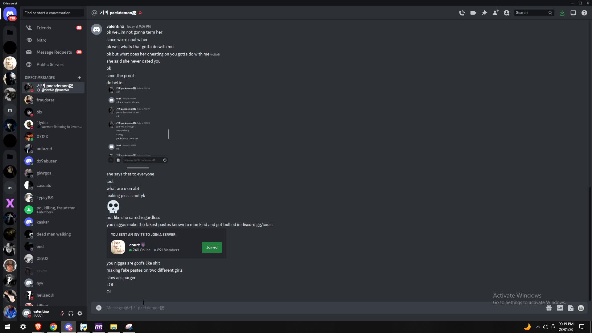 shogun packdemon fails to extort a egirl after pleading for esex and ...