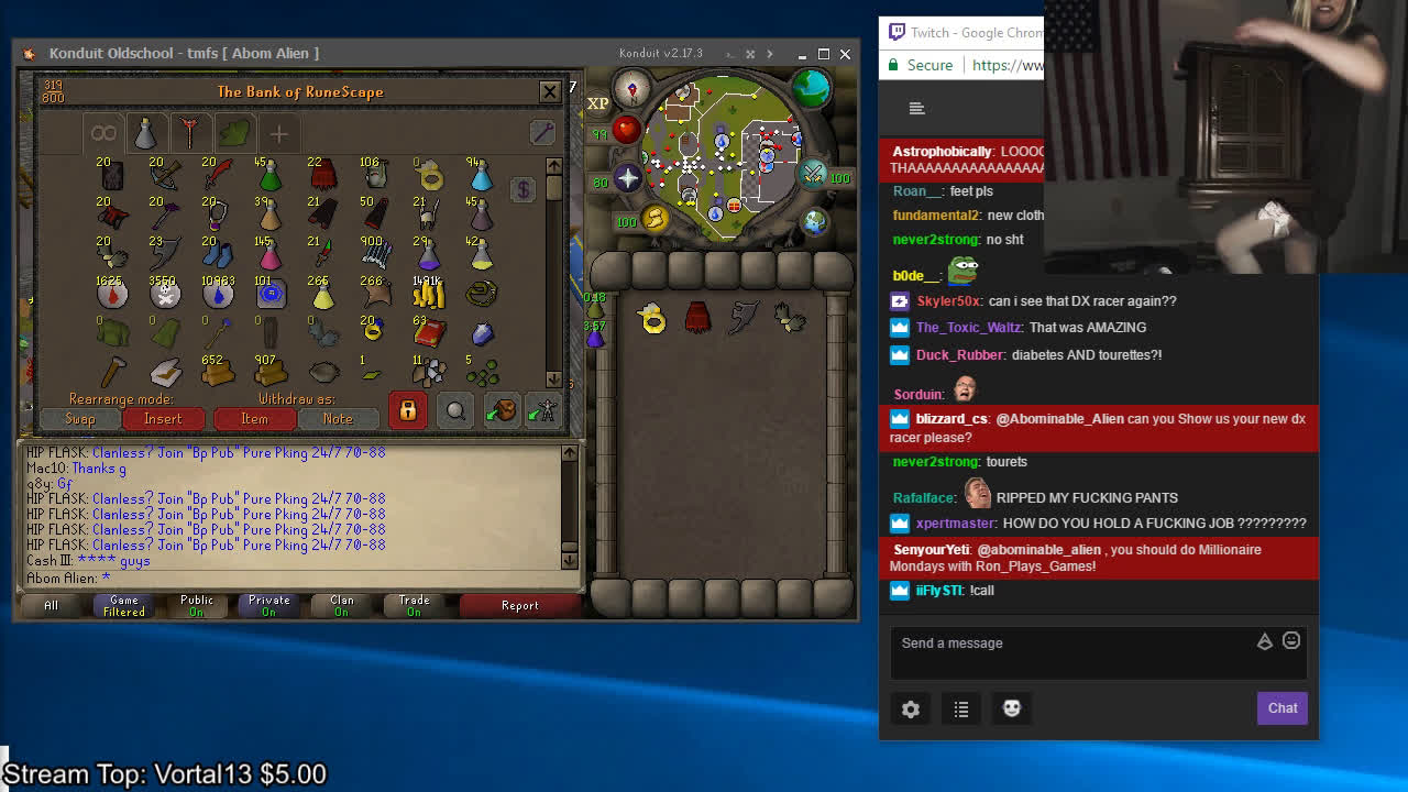 Runescape streamer shows off his/her new gaming chair