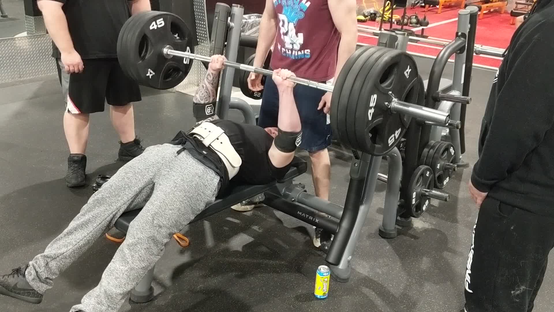 Close Grip Larsen Press, 405 for 4 Reps