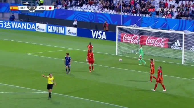 動画 スペイン戦でヤングなでしこの長野風花がループでゴール U女子w杯決勝で宝田沙織のアシストから3点目を決める