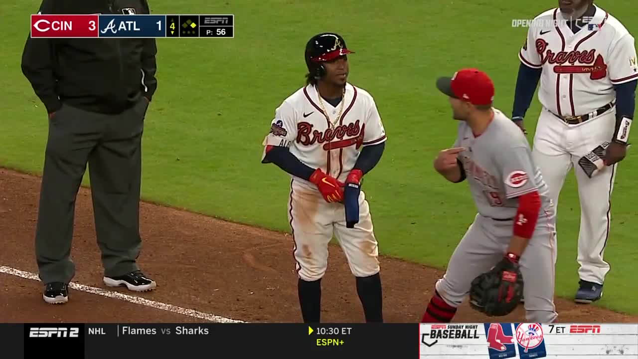 Joey Votto was a bit displeased with a foul-ball-reaching Reds fan