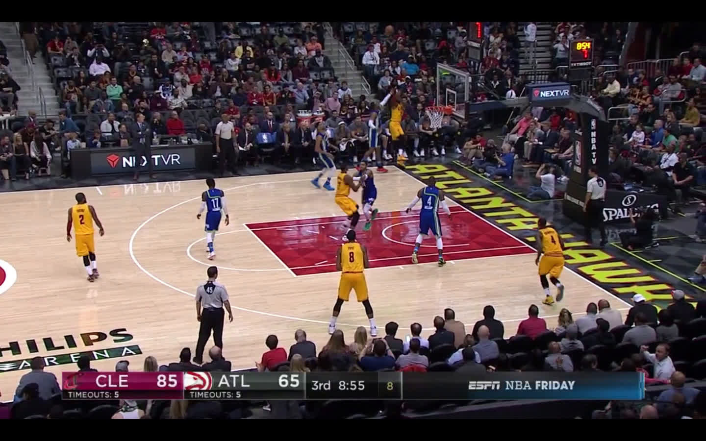 Lebron Fading Out Of Bounds Hits The Three