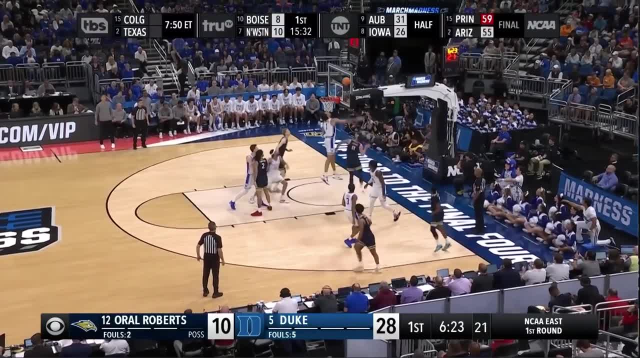 Lively block on OOB play vs Oral Roberts - Embed