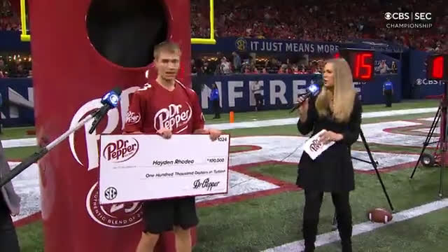 Hayden Rhodea Dr. Pepper Tuition Giveaway