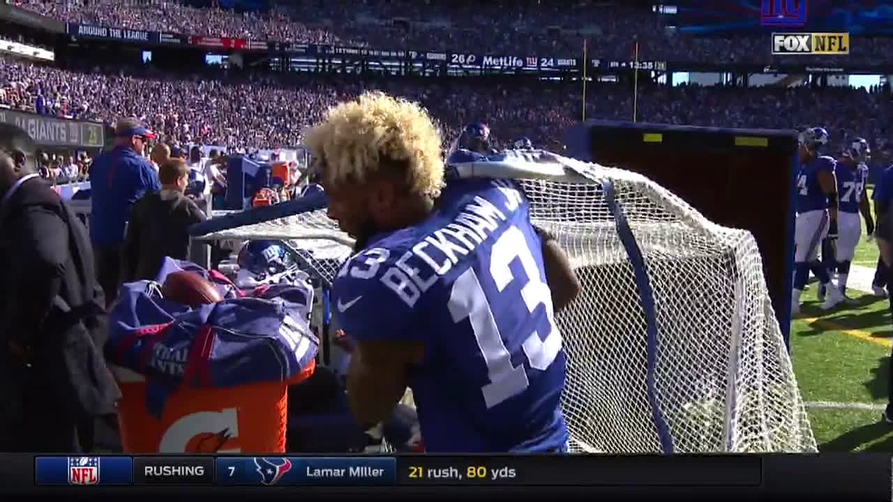 Browns' Odell Beckham throws sideline temper tantrum during