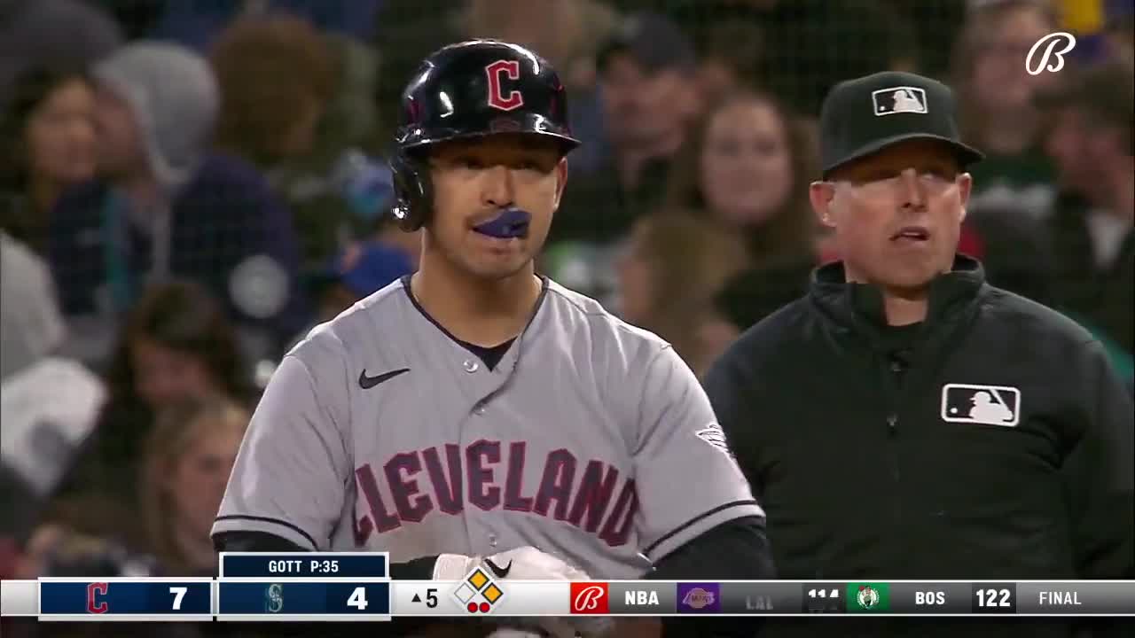 Highlight] Steven Kwan with a 2-run 2-out single to give him 5 RBI on the  night : r/baseball