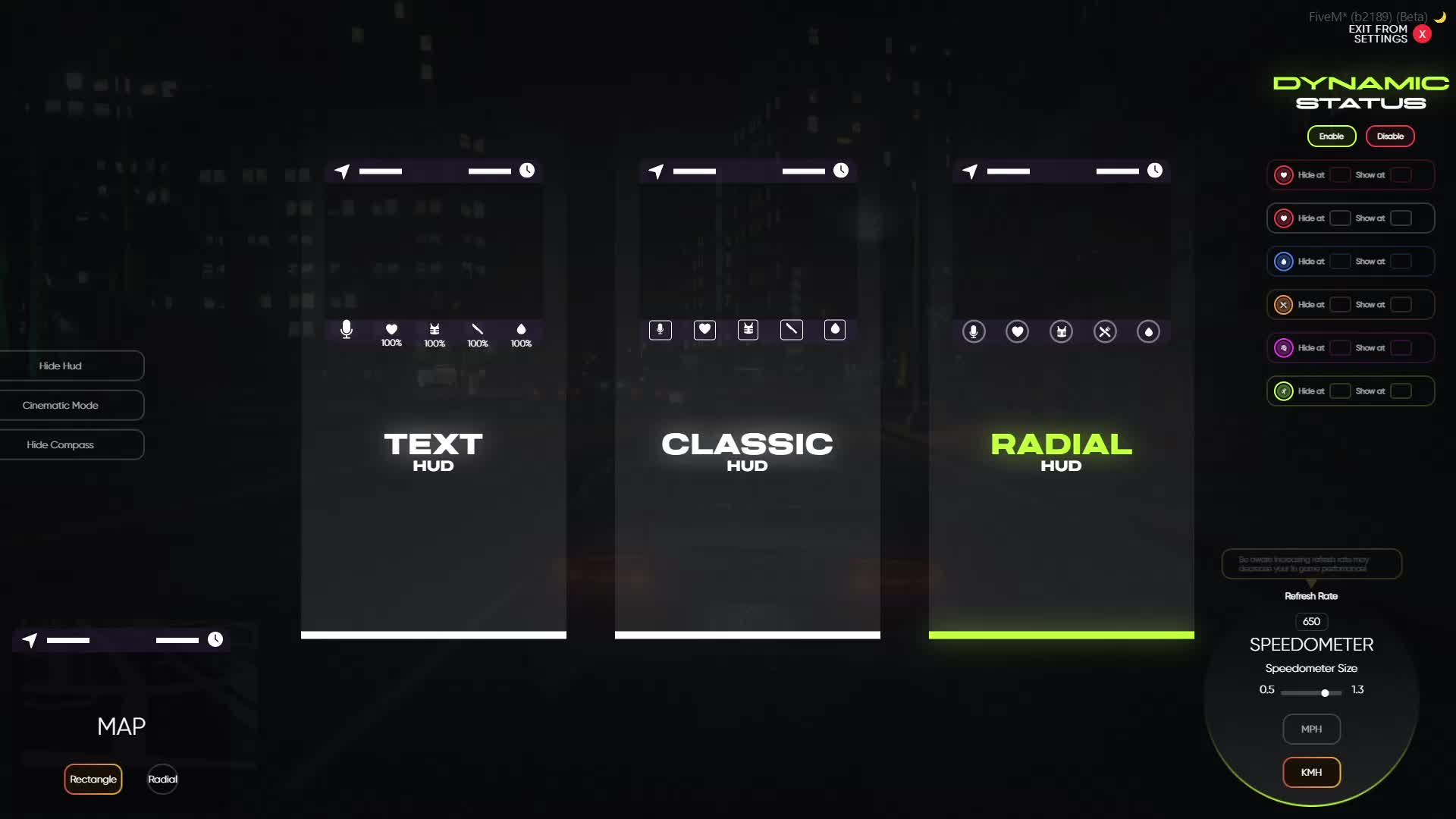 Aperçu de la ressource BLVCK HUD v2 NEON pour FiveM