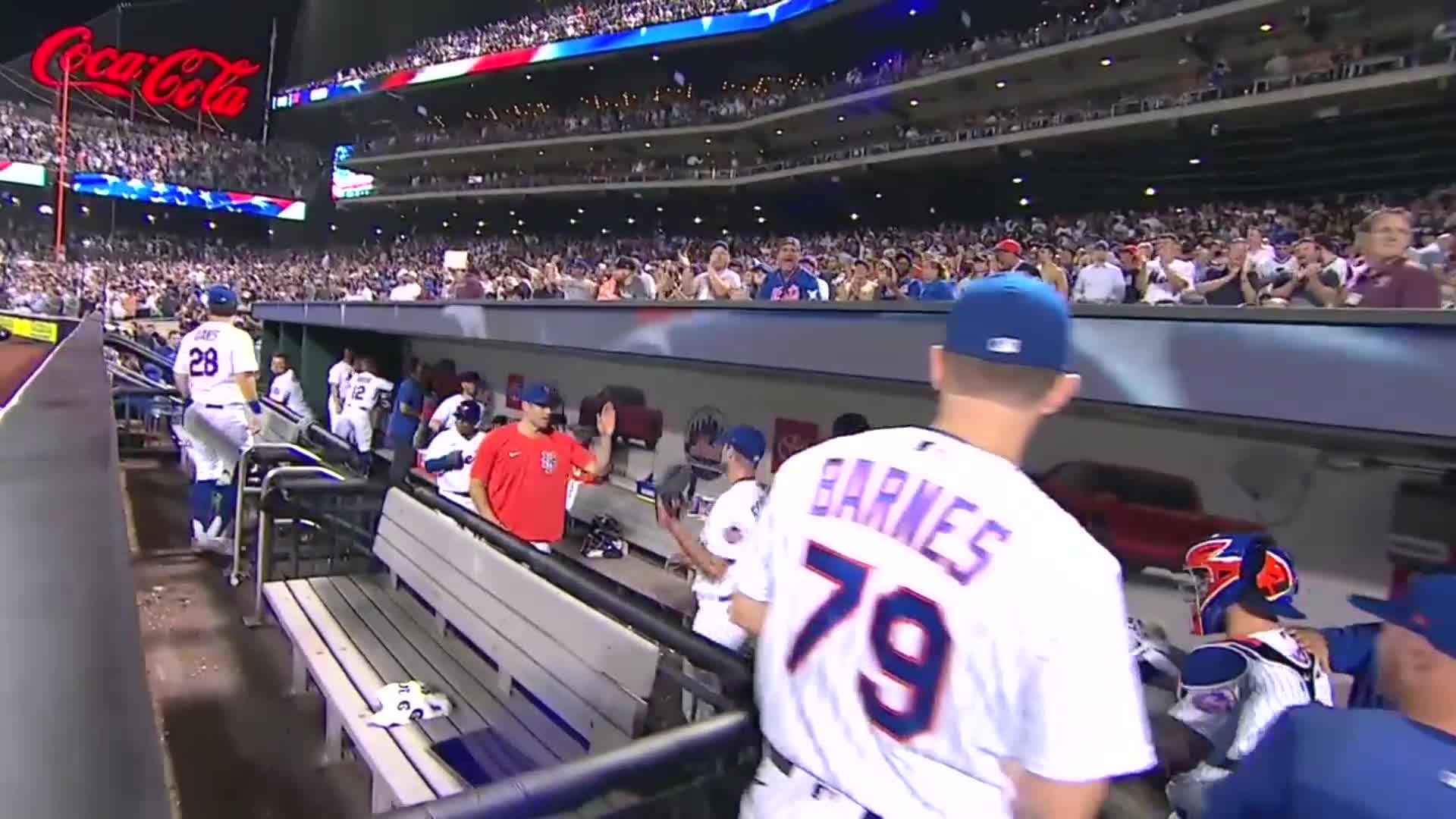 Max Scherzer fired up in the dugout after striking out Aaron Judge