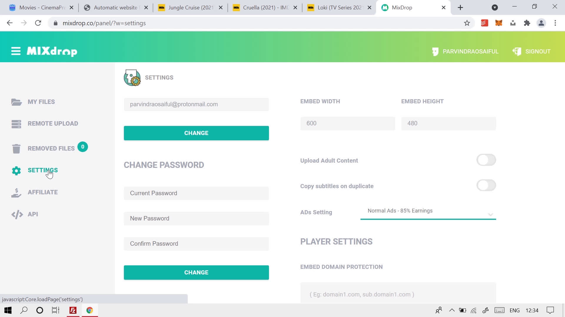 Movie and TV Streaming Website API MIXDROP - Embed