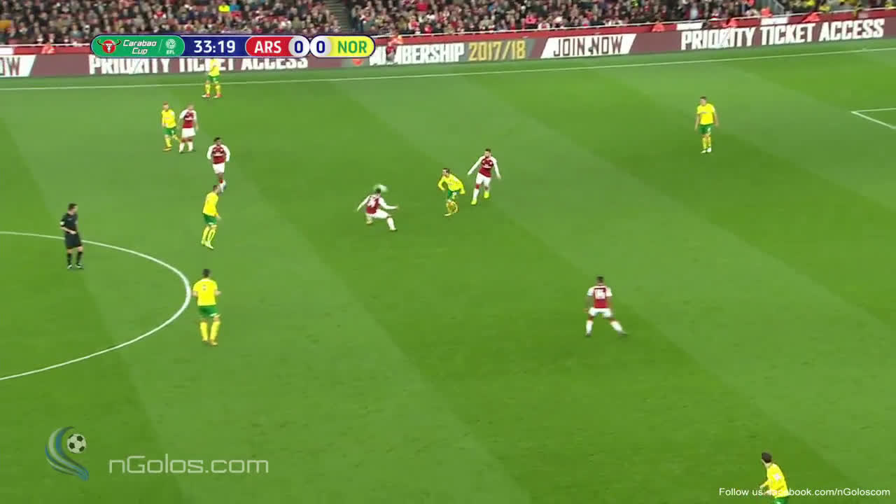 (www.nGolos.com) Arsenal 0-1 Norwich - Murphy 34' (Carabao Cup)