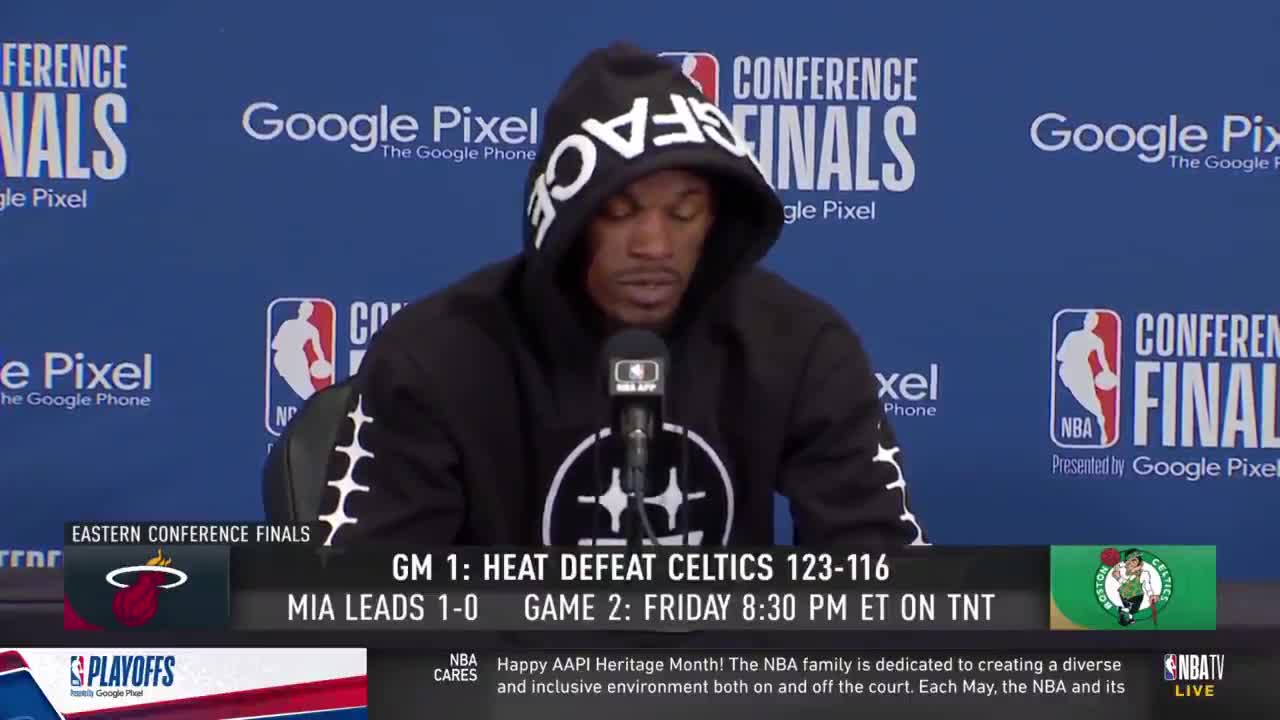 Jimmy Butler on if he thought this win was possible back in the Play-In -  “Damn right, I did. Damn right, we did. And the best part about it is we  still