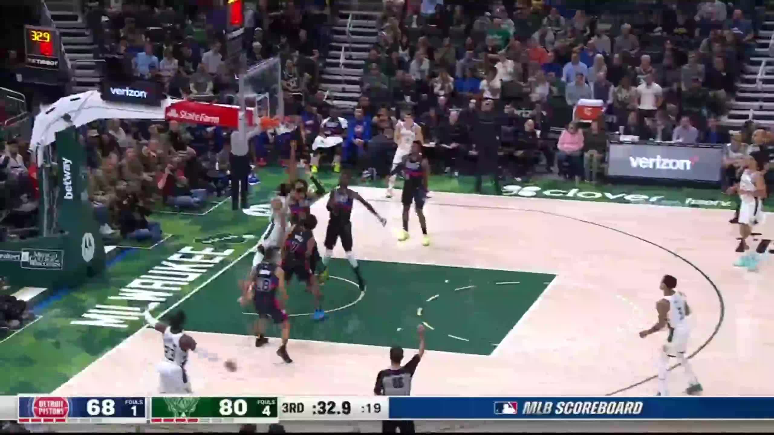 Highlight Giannis Goes Down The Lane Euro Steps And Slams It Down For The And 1 R Nba Highlights