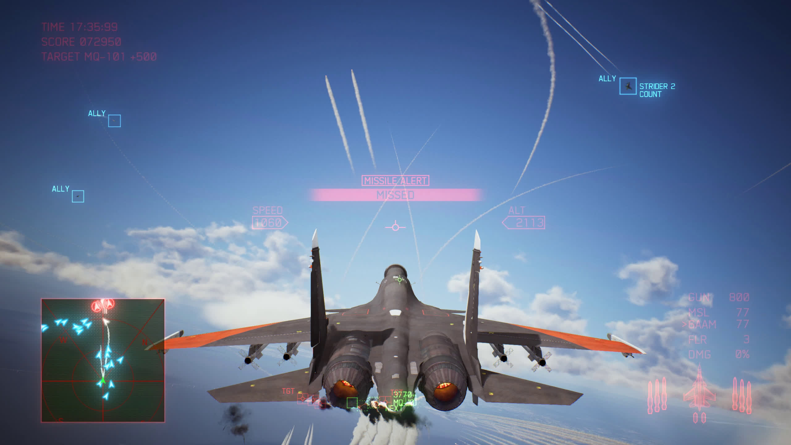 Missile Swarm on Aresenal Bird