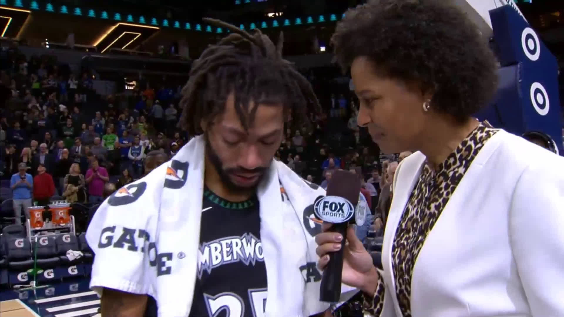 T-Wolves Celebrate Derrick Rose's 50 Point Game @ Buzzer Followed by The  Post Game Interview with Derrick Rose : r/nba