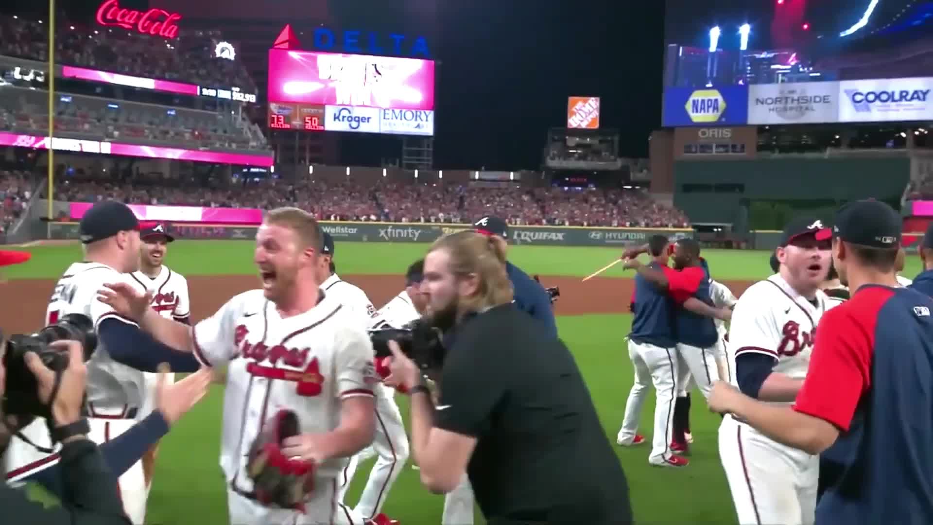 No one was more hyped about the Atlanta Braves clinching the NLDS