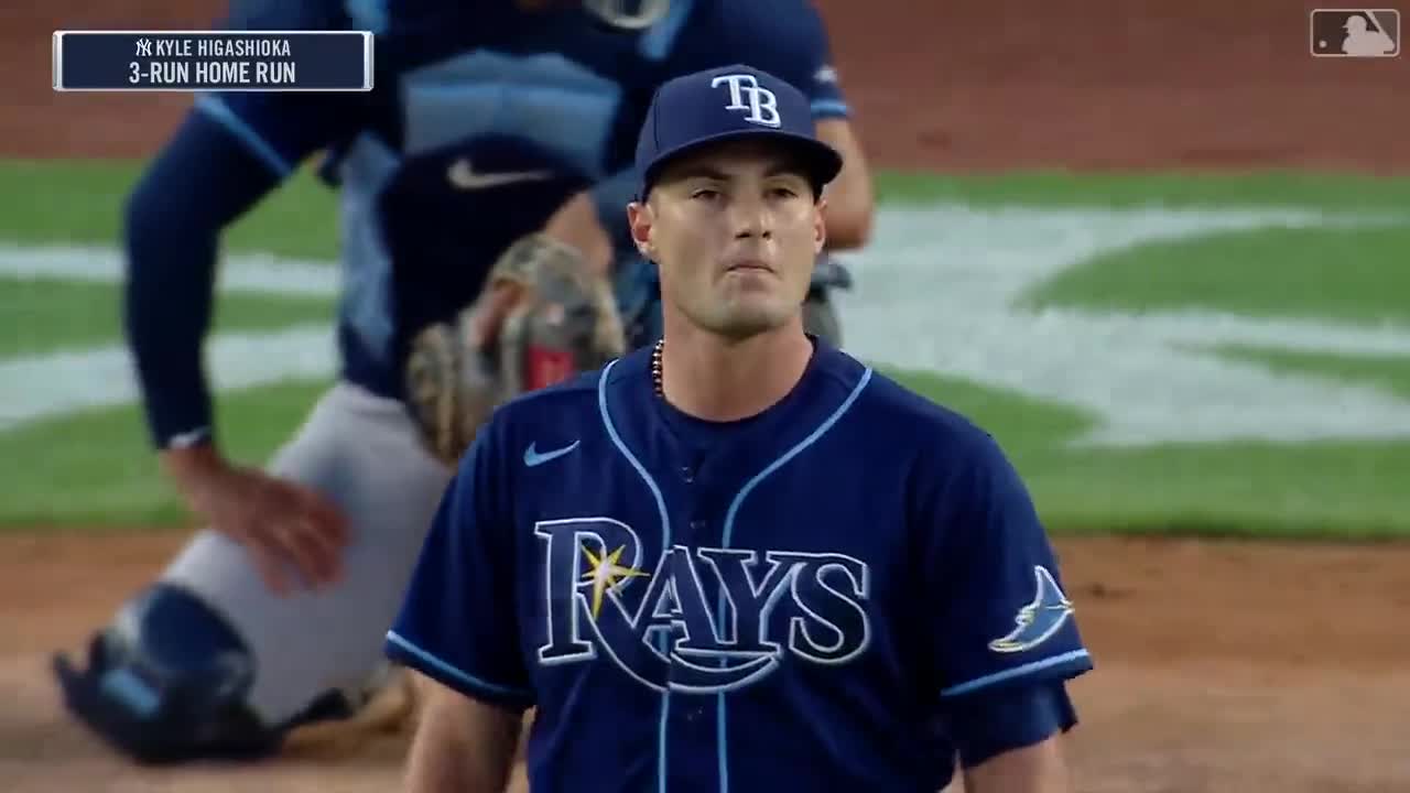 Highlight] Kyle Higashioka makes Kevin Cash pay for intentionally walking  IKF, and the Rays pay for the defensive miscue, with a three run blast that  juuuuust stays fair to make it 4-0