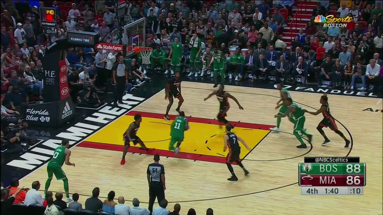 Kyrie Irving fakes the 3 and spins in the ridiculous reverse lay up in ...