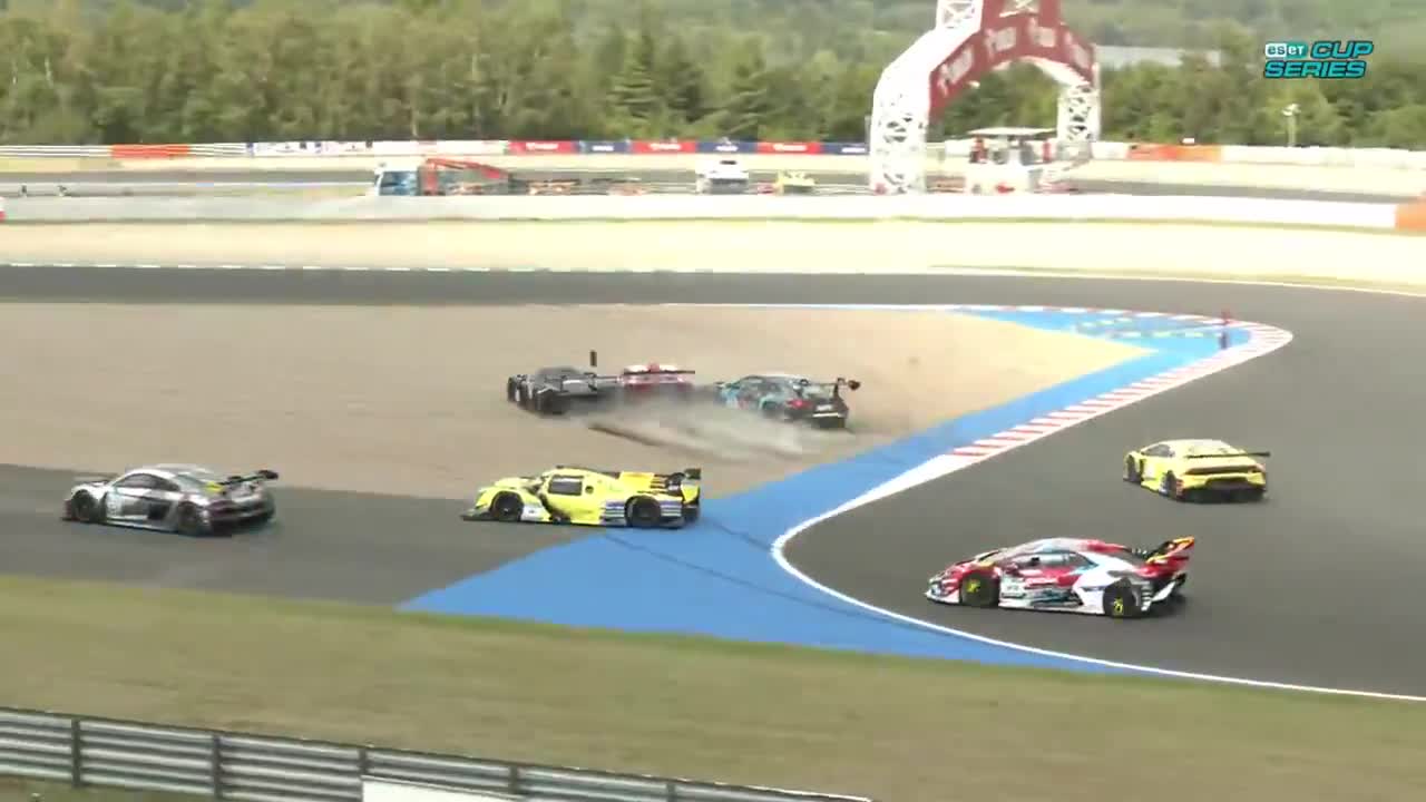 Watch Here's how not to approach the first corner in a multi-class race ...